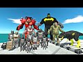 Mutant Primates Rescues Batman Trex - Goro - Hulk and Fight  - Animal Revolt Battle Simulator