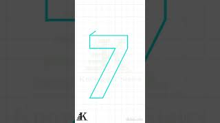 3D Numbers | learn to draw step by step | 7 | Seven | #ytshorts | #shorts