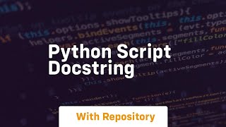 python script docstring