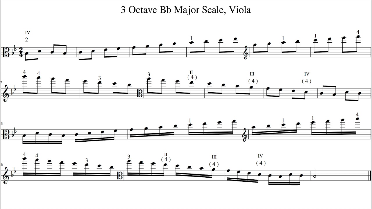 3 Octave Bb Major Scale, Viola - YouTube