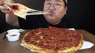 SUB) 피자가 안느끼해!! [ 피자마루 신메뉴 페퍼로니 치즈폭탄피자 ] 리뷰 먹방 Full of Pepperoni Cheese Bomb Pizza Mukbang ピザ พิซซ่า