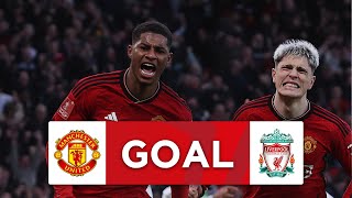 GOAL | Marcus Rashford | Manchester United 3-3 Liverpool | Quarter-final | Emirates FA Cup 2023-24