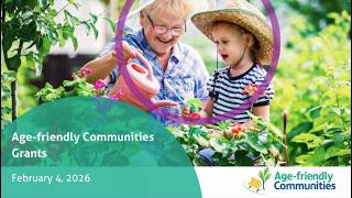 2026 Age-Friendly Community Grants Infosession