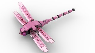 How to build LEGO dragonfly, MOC, speed build in 4K