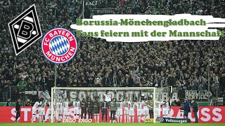 Borussia Mönchengladbach vs. FC Bayern München 27.10.2021 Fans feiern ihre Mannschaft dfbpokal 5:0