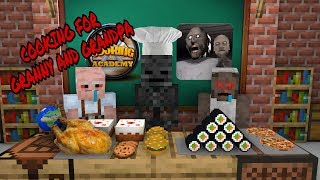 MONSTER SCHOOL: COOKING ACADEMY Ft. GRANNY AND GRANDPA - MINECRAFT ANIMATION
