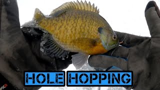 Hole Hopping for Late December Bluegills!! (Wisconsin Ice Fishing)