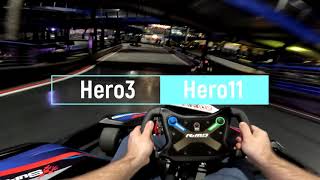 GoPro Hero 3 vs Hero 11 Indoor Go Kart Racing Comparison