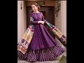 raw silk long frocks designs