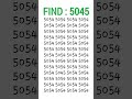 Visual skill test: Isolate 5045 from the list in 5 seconds #iq #iqtest #eyetest #shorts