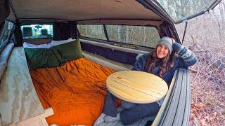 My First Night Inside My DIY Truck Camper