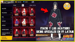 RAPIDO COMO SACAR A ITACHI CUANTO SE GASTA SKINS OFICIALES CAPITULO 2 NARUTO SHIPPUDEN X FREE FIRE