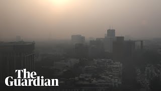 Drone footage shows New Delhi cloaked in thick haze of toxic smog