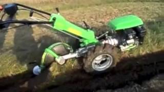 Plowing With Two Wheel Tractor