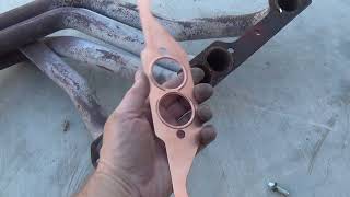 Square port heads with round port long tube header gaskets on 350 Chevy van