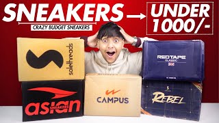 TOP 5 CRAZY BUDGET SNEAKERS UNDER ₹1000 🔥 UNBOXING \u0026 FULL REVIEW