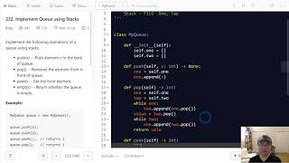232. Implement Queue using Stacks | English | Easy