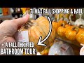 FALL SHOPPING AT TJ MAX + HAUL & A THRIFTED BATHROOM TOUR! Mini home update & more decluttering!