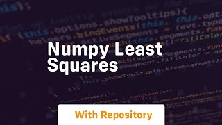 numpy least squares