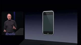 Steve Jobs unveils the iPhone's revolutionary digital widescreen at MacWorld in San Francisco