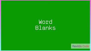 Word blanks in javascript | Javascript Full Course |#javascript | #Revildo_code