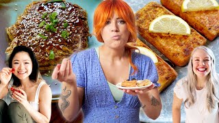 I Tried Making YouTuber Vegan SALMON Recipes (Do they actually taste like fish?!) | Vegan Taste Test