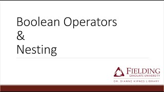 Boolean operators and nesting