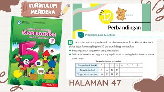 Kelas 5 Kunci jawaban Bab 12 Halaman 47 buku kurikulum merdeka matematika vol2 Perubahan 2 kuantitas