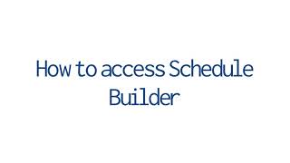 CSUB | How to access schedule builder