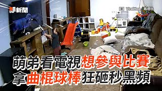 萌弟看電視想參與比賽　拿曲棍球棒狂砸秒黑頻｜生活｜萌娃｜誤解