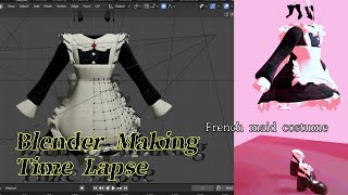 【メイキング】モデリング制作過程タイムラプス【服のリメイク】/3DCG Blender Modeling time lapse