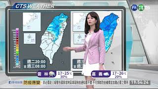 週三鋒面報到 中部以北局部雨 | 華視新聞 20200317