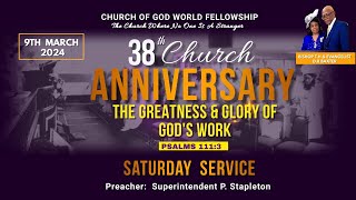 Church Of God World Fellowship 38th Church Anniversary Saturday 09/03/24