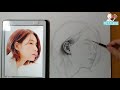 연필인물화 신민아님 연필 인물화 그리기 형태잡기 pencil drawing