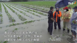 豪雨使農作物泡水無法收成 縣長張麗善勘查農損盼中央盡快救助