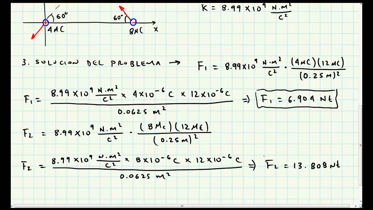 Ejercicio Aplicacion Ley De Coulomb - Electromagnetismo - Video 020 ...