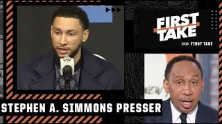 Stephen A. reacts to Ben Simmons’ introductory press conference with the Nets | First Take