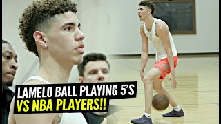 LaMelo Ball Full 5v5 Scrimmages vs NBA PROS!! Proves He's #1 Pick Worthy at Rico Hines Runs!