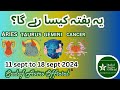 Weekly horocscope |11 to 18th September | sadaf astro official