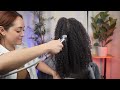 asmr luxurious curly hair scalp check u0026 spa assessment oil mask u0026 detangle spray wash rinse