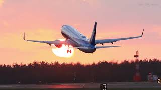 庄内空港の夕陽　ANA  NH400 JA84AN  Boeing 737 - 800【 Photograph 】 Sunset at Shonai Airport