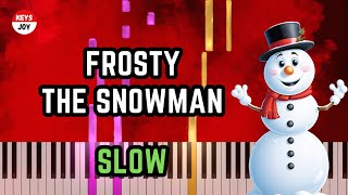 🎹 Frosty the Snowman - Christmas Song | SLOW Piano and Keyboard Tutorial + Lyrics