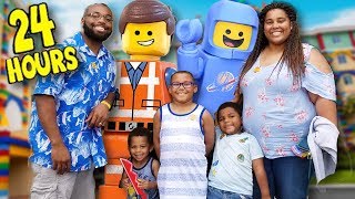 24 HOURS OVERNIGHT LEGOLAND CHALLENGE! ZZ Kids TV Family Vacation VLOG