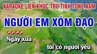 Karaoke Liên Khúc Trữ Tình Tone Nam Nhạc Sống Dễ Hát - Người Em Xóm Đạo | Nguyễn Linh