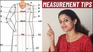 Churidar Top Body Measurement  | Kurti | Body measurement tips ചുരിദാർ അളവ് എടുക്കുന്നത് എങ്ങിനെ?