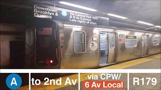 ᴴᴰ R179 A Train via 6 Ave Line - To 2nd Av Automated Announcements