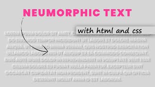 Neumorphism Text Effects Using CSS | Html CSS Neumorphism