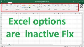 Some Excel options are Grayed out (inactive) Fix