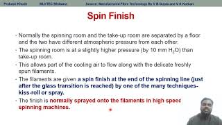 Role of  Spin finish in Spinning of manmade fibre