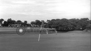 United States soldiers play golf at Amador Gold Club in Panama HD Stock Footage